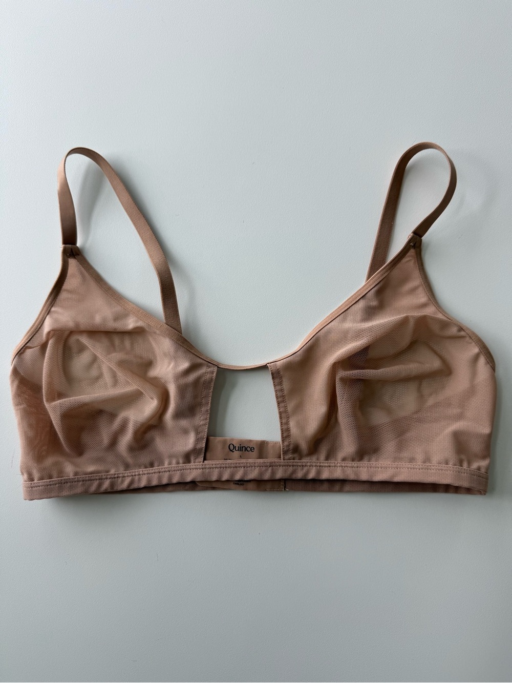 Quince Blush Nude Wireless Mesh Bralette
